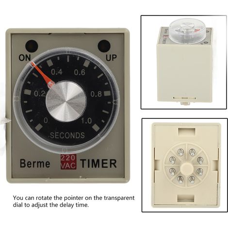AH3-3 Relais Temporisé Retard à la Mise sous Tension Minuterie 220V AC 50/60Hz (1S) (1/5)
