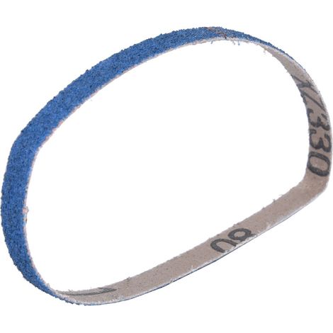 Ortviai Bande abrasive pour ponceuse à bande – 10 pièces, zirconium-corindon bleu, 330 x 10 mm, grain 60 (1/5)
