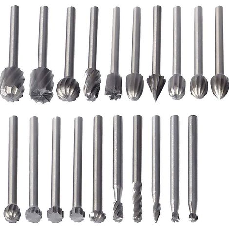 20pcs HSS Rotary Burrs, Rotary Burrs, Milling Bits, Woodworking Tool Accessories, Rotary Tools (1/5)