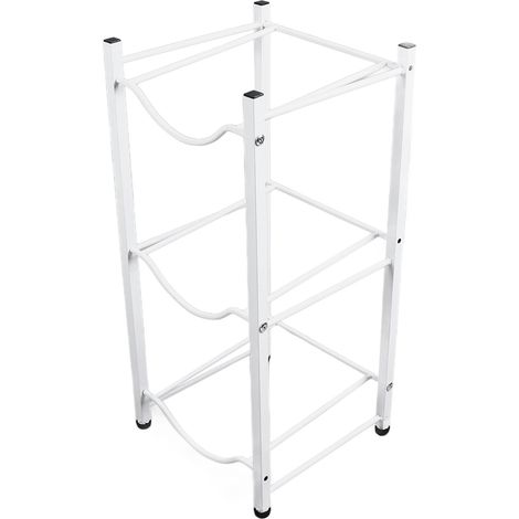 Porte-bouteille d'eau moderne et minimaliste à 3 niveaux, robuste, blanc, pour une seule bouteille. (1/5)