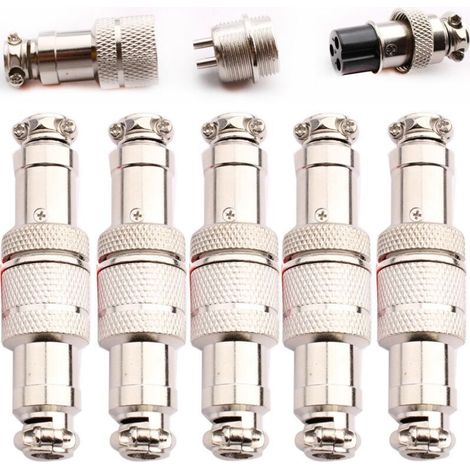 5 Paires GX12 Aviation Connecteur,3 BrochesAviation Connecteur Prise,12mm Mâle Femelle connecteur aéronautique Circulaire,Panneau Métal Aviation Câble Connecteur(Docking Type) (1/4)