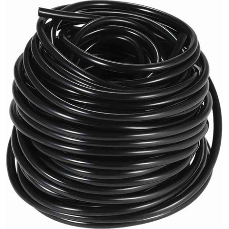 Tuyau d'irrigation goutte-à-goutte 20m Ø4/7mm en polyéthylène noir flexible résistant UV pour jardin pelouse plantation (1/5)