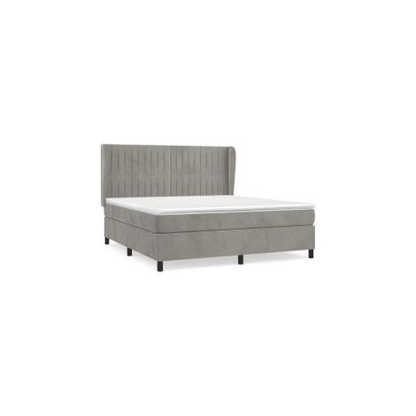 Sommier à lattes de lit et matelas Gris clair 180x200 Velours (1/5)