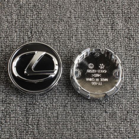 62 mm-Radnabenkappe, compatible avec Lexus – Kunststoff-Radnabenabdeckung, Radnabenblende, Staubkappe für Kraftfahrzeuge, Felgenzubehör, 4er-Set – Schwarz (62 mm) (1/3)