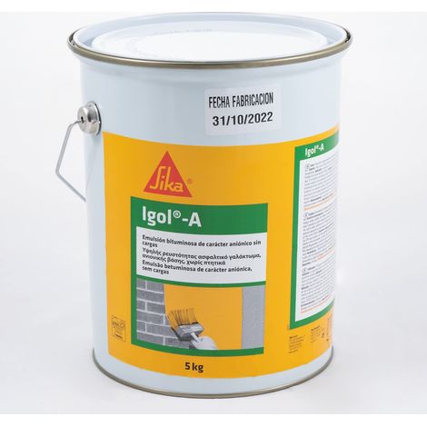 SIKA Gomma Igol A, Emulsione butuminosa per impermeabilizzazione per fondazione, 5 kg, nero (1/4)