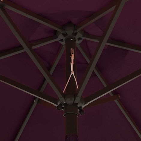 Maison Exclusive - Parasol de jardin avec lumières LED rouge bordeaux aluminium (1/5)