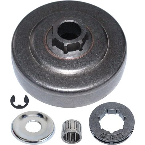 3/8" 7 T tambour d'embrayage pignon roulement à aiguilles circlip pour Stihl MS210 MS230 MS250, tambour d'embrayage, jante de pignon, roulement à aiguilles, rondelle d'embrayage, circlip. (1/5)