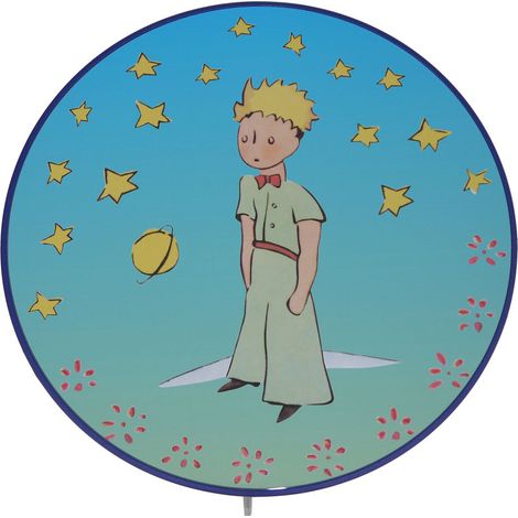Kinderzimmer Wandlampe Blau, Motiv "Der kleine Prinz", Ø 25cm