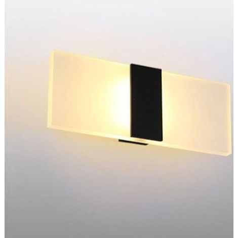 12W Wandleuchte für den Innenbereich, warmweißes, gebürstetes Schwarz, AC 85-265 V, moderne Acrylleuchte für Flur, Schlafzimmer, Treppenhaus, dekorative Beleuchtung, Lampengröße: (1/5)