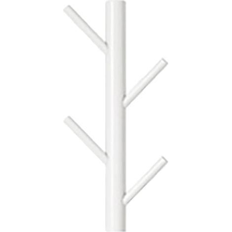Porte-manteau mural en bois à suspendre - Motif branche d'arbre - Moderne - Fixation murale verticale - Crochets décoratifs en bois Blanc (1/5)