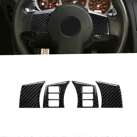 4-teiliges Set Zierleisten für den Lenkradrahmen im Innenraum aus Kohlefaser für Nissan 350Z 2003-2009