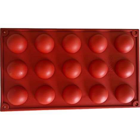 Moule Hémisphère, 15 Trous en Silicone Demi-cercle Gâteau Mousse au Chocolat Moule de Cuisson Convient pour la Fabrication de Desserts (1/5)