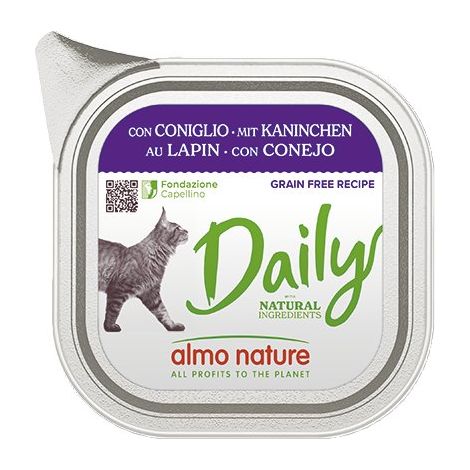 Almo Nature Quotidien Plateau pour chat 100 g - Plateau pour lapin 100 g