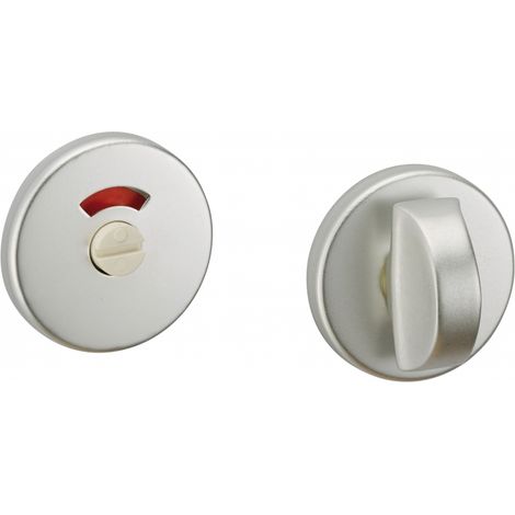 Thirard – Rosace à condamnation et décondamnation en aluminium argent – Installation sur portes 45mm – Finition anodisée – Vis et rosaces fournies