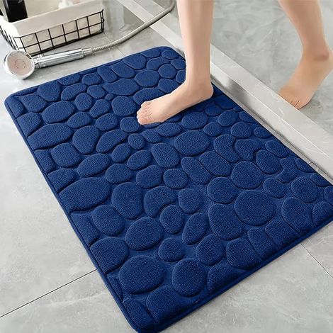 1 Tapis de bain, Mémoire de forme, Absorbant, Antidérapant, Flanelle, Salle de bain