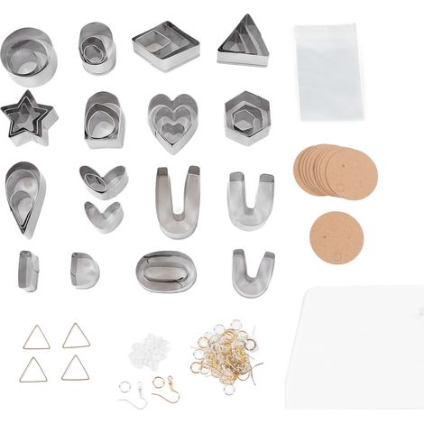 Set mit 30 runden Ausstechformen aus Polymerclay zur Herstellung von 60 Ohrringen, DIY-Werkzeug mit Aufbewahrungstaschen, Schmuckzubehör (1/5)