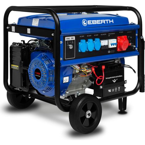 Generatore benzina 5500W 13CV 4T trifase e-start ruote – EBERTH (1/5)