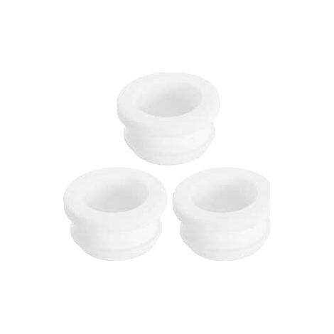 3 x Rubber Electrical Wire Strips, 27 mm Drilling Hole, 22 mm Diameter, Plug Hole Seal Grommet Protection Wire for Outlet Cable, White (1/5)