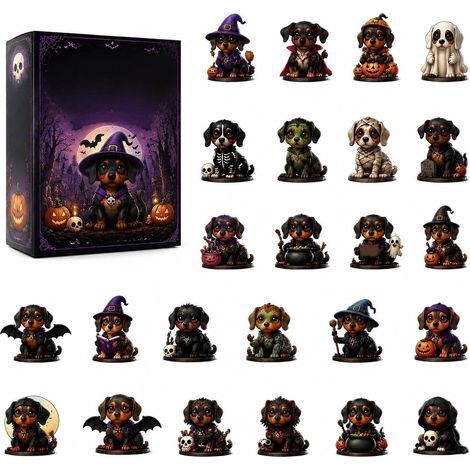 Acrylic Halloween Advent Calendar, Model S, New for 2026, Holiday Countdown (1/2)