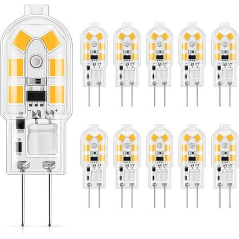 10 pièces Ampoule LED G4 12 V, lumière blanche chaude, idéale pour les hottes de cuisine et les suspensions (1/4)