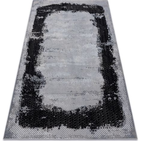 Tappeto CORE A004 Frame, ombreggiato - strutturale, due livelli di pile, nero / grigio grey 120x170 cm