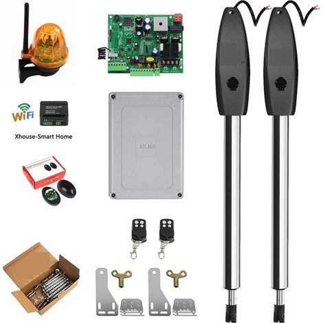 Kit d'ouvre-portes automatiques 400KG automatique double bras électrique porte battante ouvre-porte opérateur moteur actionneur plus proche ouvre-porte battante for le contrôle d'accès pour accessoire (1/5)