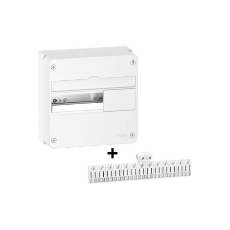 Schneider - Resi9 XE- Coffret de 1 Rangu00e9es de 13 Modules + Peignes PH+N avec Connecteur - Ru00e9f. : R9H13401+R9EXHC13
