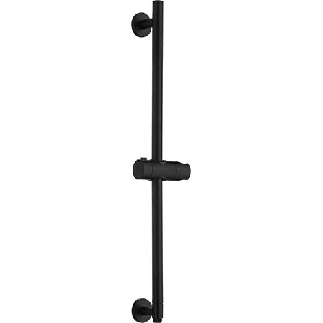 Barra soporte mango ducha desliz. redonda Adur con toma de agua negro mate [ IMEX® ] (1/2)