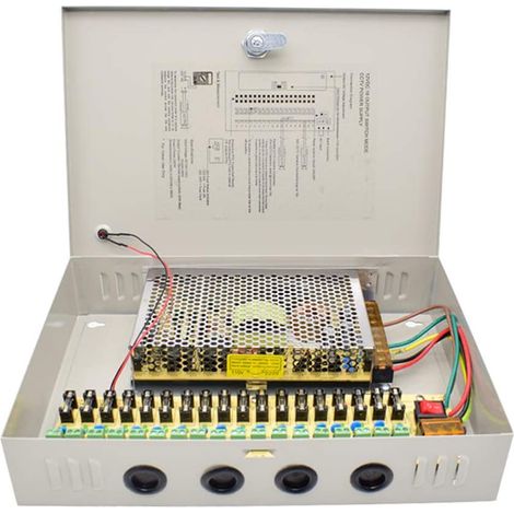 Alimentatore CCTV 18 Canali Uscita 12V 20A Scatola Porta Alimentatore Telecamere (1/5)