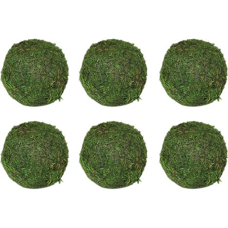 Ballons de Mousse Naturelle Boules Végétales Décoratives en Mousse Sèche Durable Evergreen sans Parfum pour Arrangements Floral, Table, Mariage, Événements (12 ou 6 pièces, Vert, 6-10 cm) (1/5)