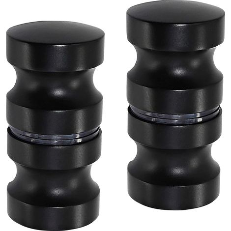 poignée de porte en verre, 2,4 pouces en alliage d'aluminium single hole pull, solide cylindrique cabine de douche coulissante porte en verre pull (2, black2) (1/5)