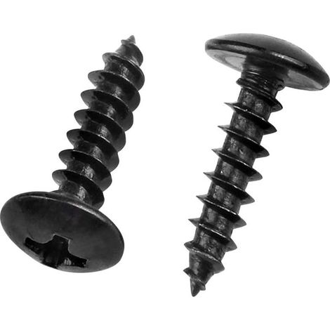 INHHUB 50 PCS Self-Tapping Wood Screws - Carbon Steel Screws, Phillips Head, Round Head, Black, M4-INHHUB (1/4)