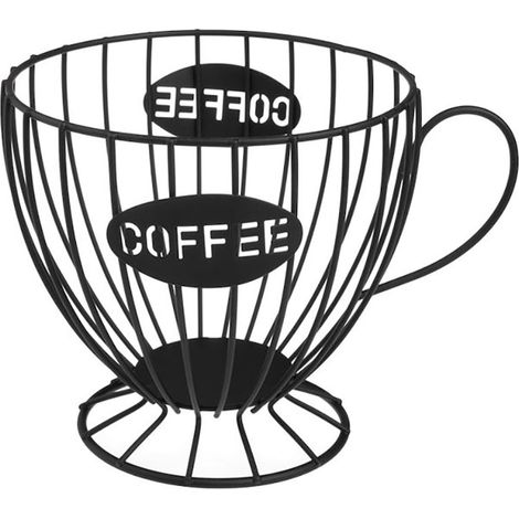 Kaffeekapsel-Organizer, universell, Metall, 15 x 14 cm, schwarz (1/5)