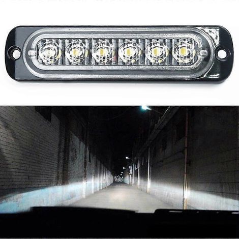 Barre lumineuse de travail LED haute qualité à 6 LED, 12-24 V CC, 333 mA, faisceau large et concentré, pour voitures, 4x4 et SUV tout-terrain, feux de brouillard et autres équipements de conduite. (1/5)