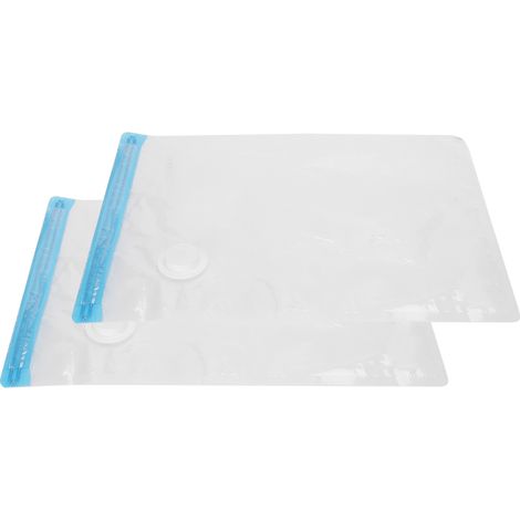 Sacs de rangement sous vide, sacs de compression pour le voyage, sacs hermétiques, diamètre 3,5 cm, orifice d'aération fileté, 2 sacs par taille, XL : 45 x 32 cm (1/5)