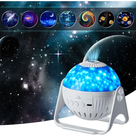 Filiyano – Projecteur Galaxie - Projecteur d'étoiles - Rotation automatique à 360° - Projecteur de ciel étoilé programmé - Veilleuse - Éclairage (1/5)