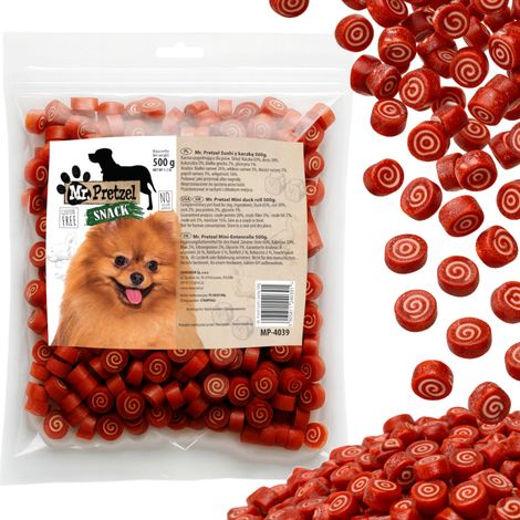 Snack para perros: Rollitos de sushi con pato y bacalao (95%) Mr. Pretzel