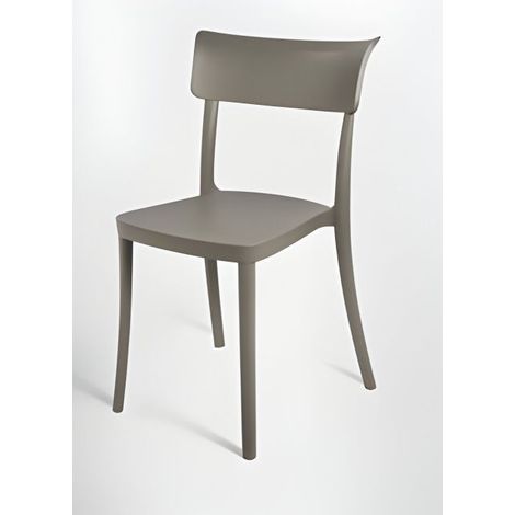 Sedia Polipropilene Colorata Design Moderno, da Esterno, Sala da Pranzo, Cucina e Bar - Impilabile - SARETINA - 9 colori Colore Fango, Opzioni 1° scelta