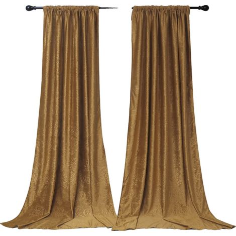 Cortinas opacas, con aislamiento térmico, color oro desierto, 72 pulgadas de alto. (1/2)