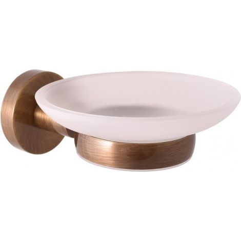Porte-savon COLORADO en verre et en laiton bronze (1/2)