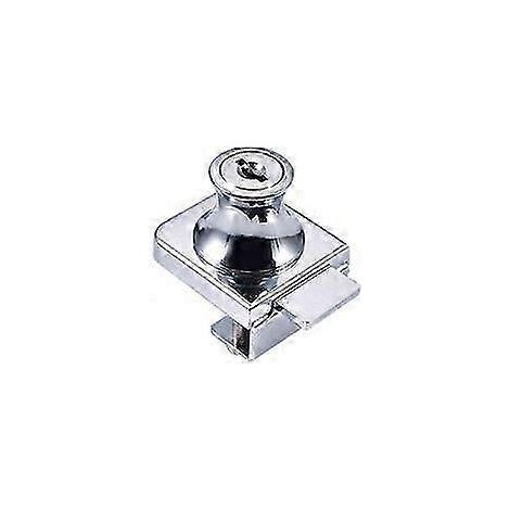 Serrure pour porte vitrée, serrure en acier chromé, serrure pour écran en verre, serrure pour portes vitrées, serrure pour armoire avec perçage de 5 à 8 mm et 2 clés-AquaForge (1/4)