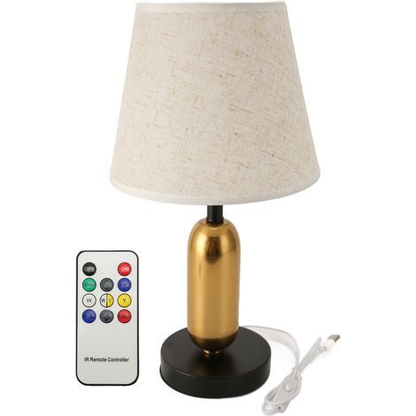 European Retro Table Lamp with 3 Dimmable Color Temperatures, Decorative LED Bedside Table Lamp with Remote Control for Bedroom, Living Room, 3W (1/5)