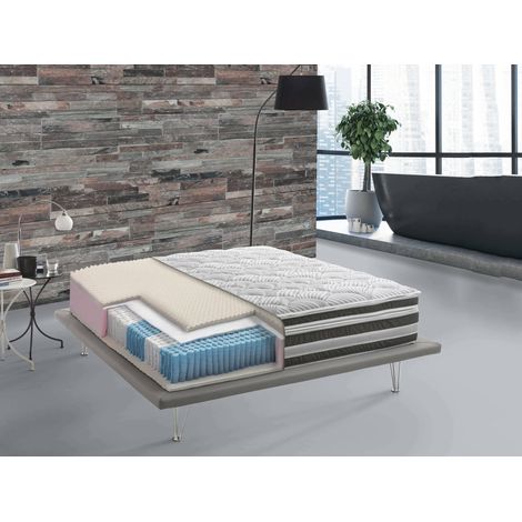 Talamo Italia - Materasso singolo Charles, sfoderabile in Memory Foam e Micromolle insacchettate, 100% Made in Italy, Anti acaro e Anallergico, Cm 80x190h32 (1/5)