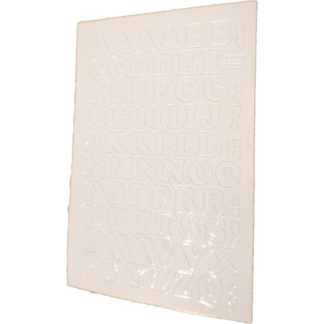Letras autoadhesivas de lámina de 1 cm blancas