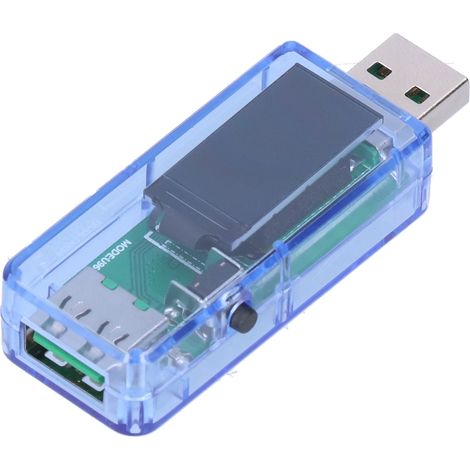 Testeur USB numérique écran LCD, chargeur détecteur voltmètre pour Android, bleu transparent (1/5)