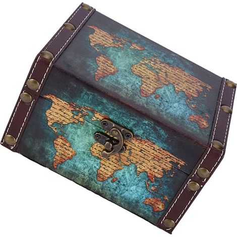 European Wooden Jewelry Box, Vintage Carved Display Storage Box for Rings, Necklaces, Home Office Decoration 2208A-06-green (2208A-06-Green Card) (1/5)
