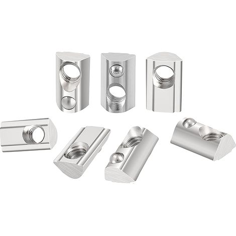 Lot de 40 pierres cannelées M6 avec rainure à billes de centrage, 8 T, jeu de vis 40 série M6, profil en aluminium 40x40, acier au carbone, écrou coulissant avec boule à ressort, pour