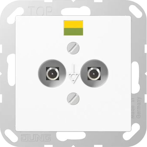 Jung Potentialausgleich-Steckdose, Schraubklemmen, Duroplast, Serie AS/A, alpinweiß A 565-2 WW (1/2)