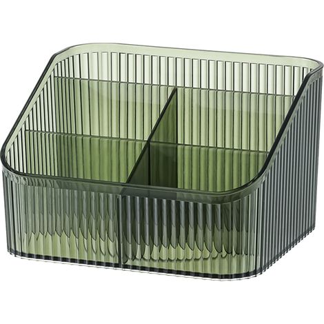 Organizador De Brochas De Maquillaje - Caja De Almacenamiento De Escritorio Con 5 Compartimentos - 17,5 X 15 X 11 Cm - PET Transparente (1/5)