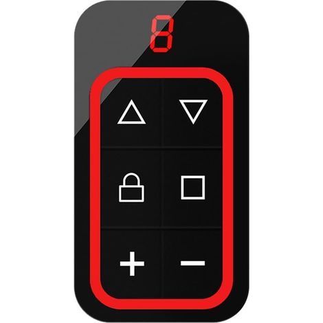 Duplicateur de porte de garage multi-fréquences à 8 canaux, avec copie et restauration de code, pour fixe, apprentissage et roulement des codes pour ouvre-porte (rouge) (1/5)